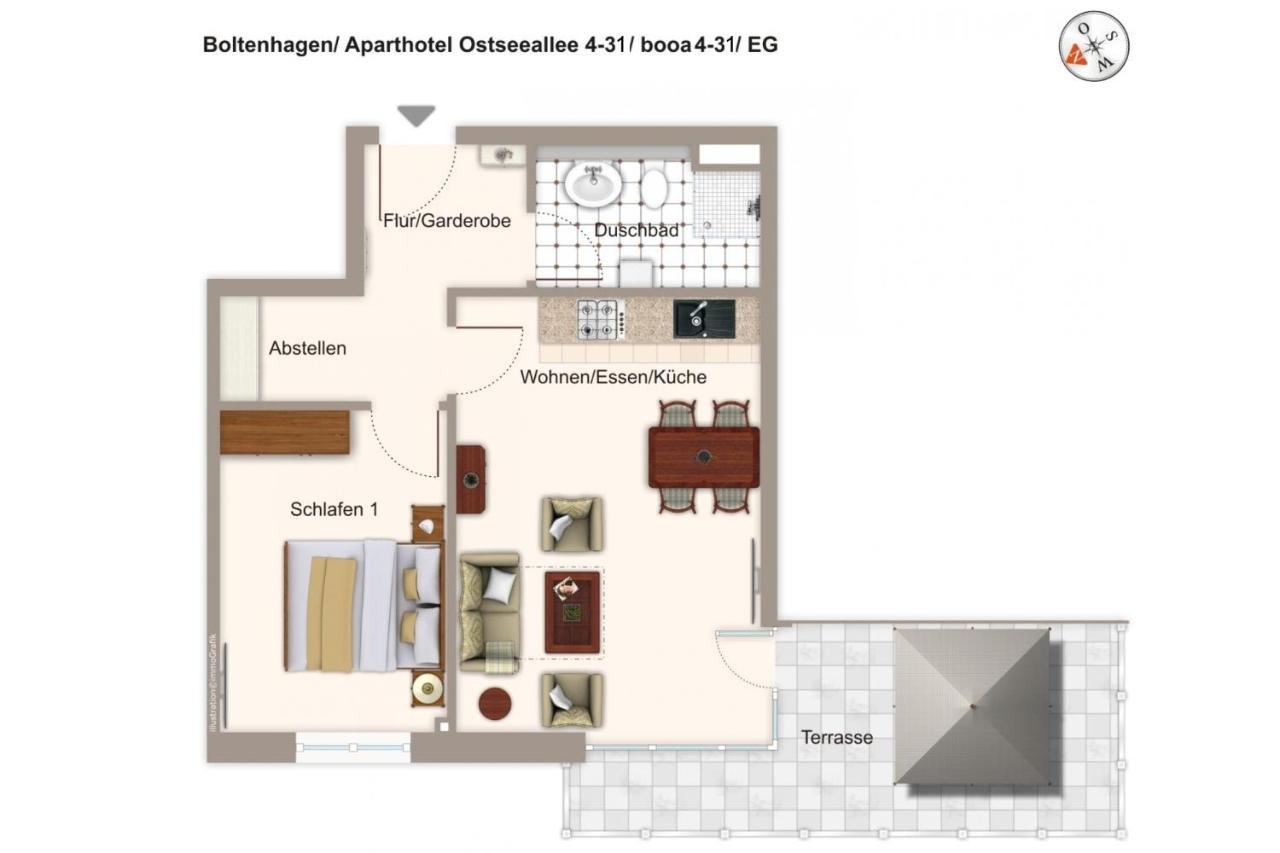 Aparthotel Ostseeallee Aparthotel Ostseeallee 4-31 Больтенхаген Экстерьер фото